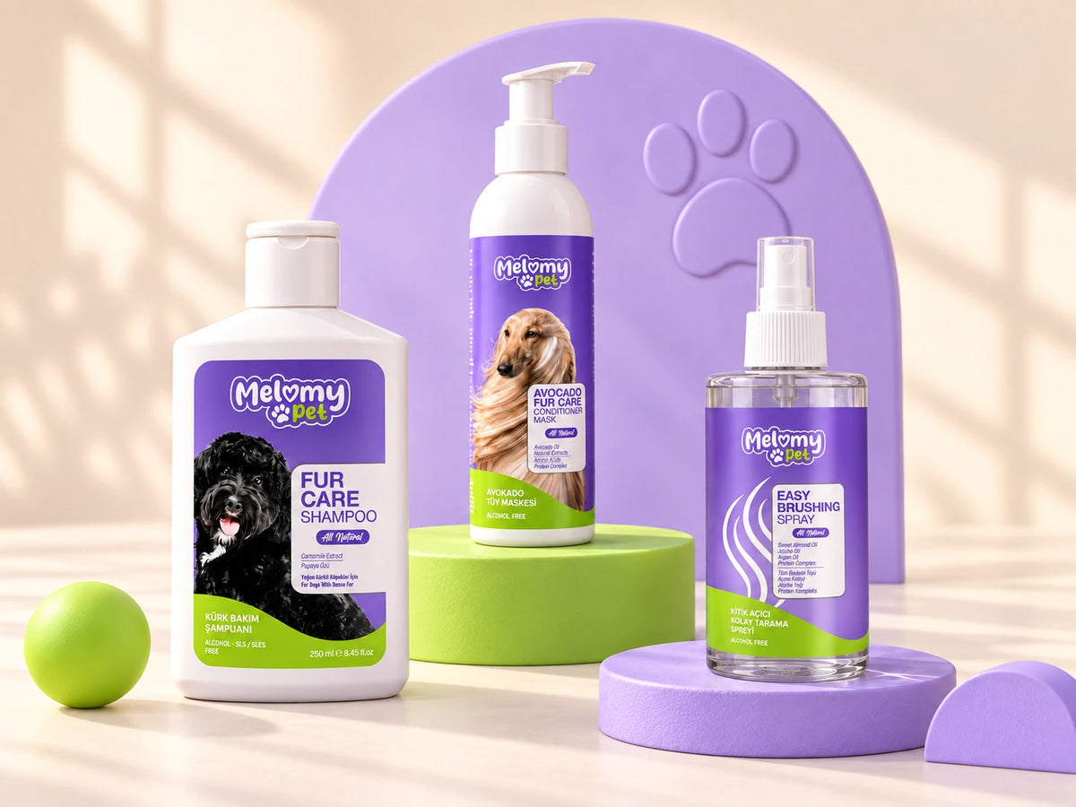 Thick Coat Dog Care Set: the 3 products in the set together