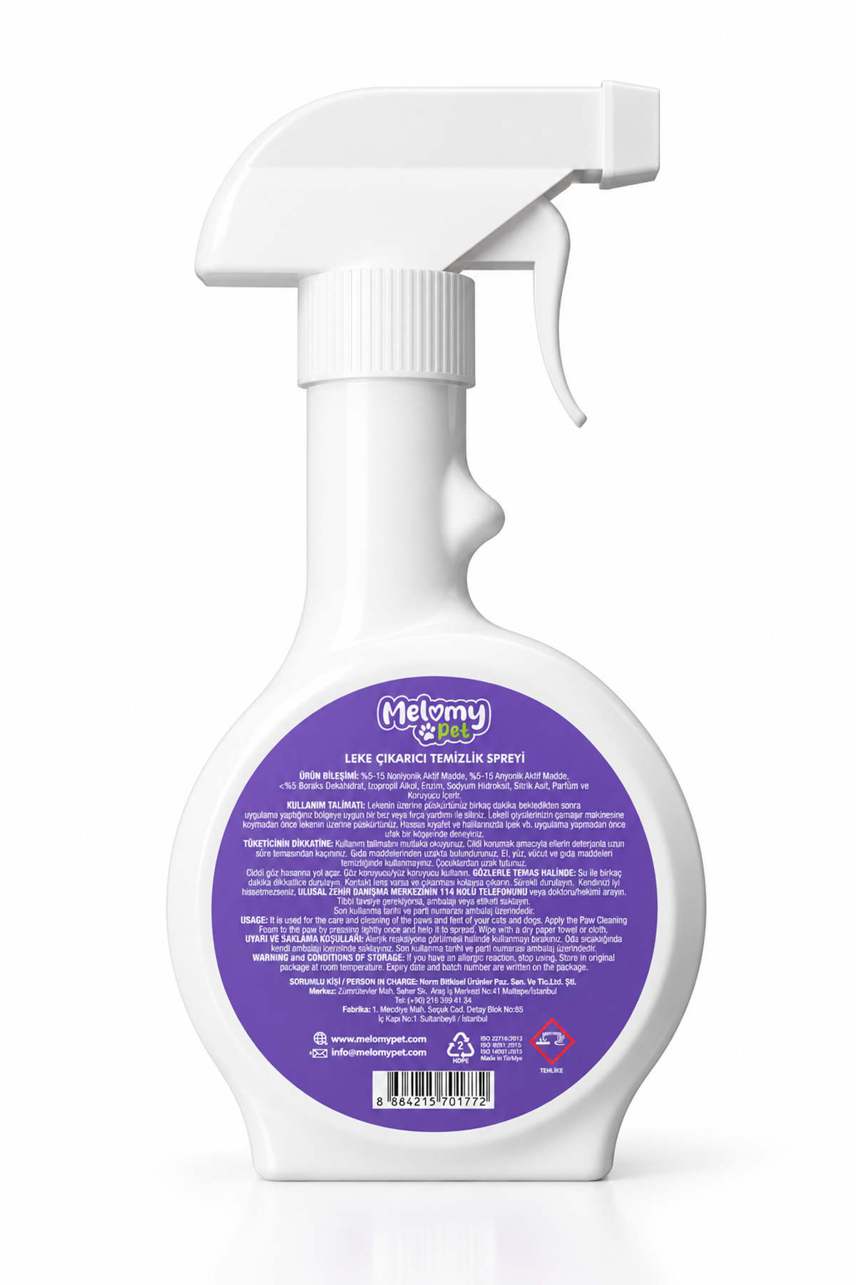 Leke Çıkarıcı Temizlik Spreyi 350 ml · ambalaj ve etiket görünümü